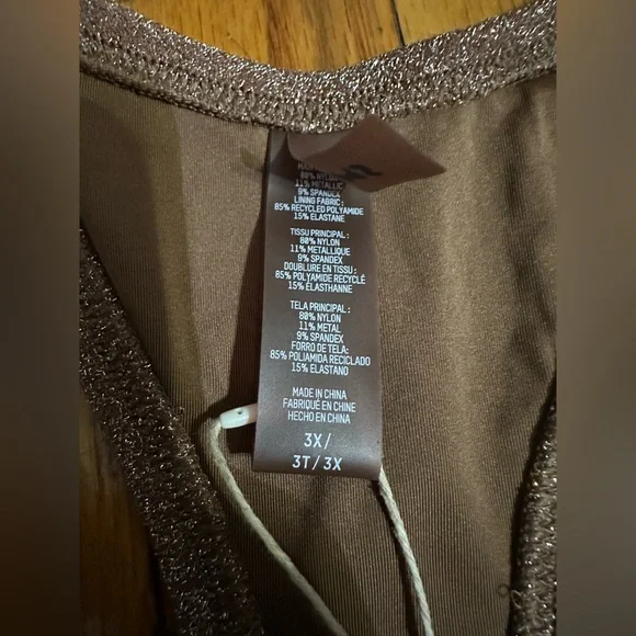 SKIMS Glitter Swim Metallic Dress in Cocoa Size 3X NWT! - Picture 4 of 11